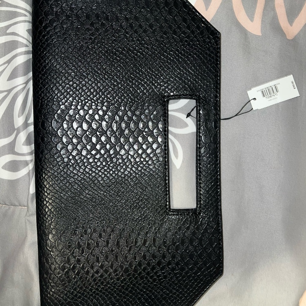 Express Black Textured Clutch